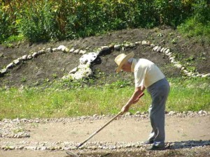 Dale Chatfield creating "landscape art"